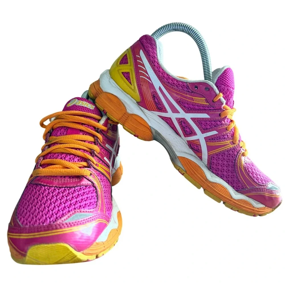 Asics Running Shoes Womens 8 Gel-Evate Pink Orange Yellow T3D8N EUC